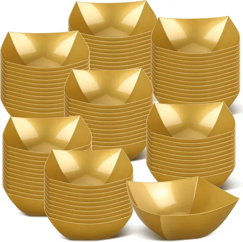Vista 8 de Sliner 100 Piezas Cuencos de Plástico Cuadrados 8 oz Cuencos de Servir de Plástico Desechables Contenedores de Chips para Fiestas, Contenedores