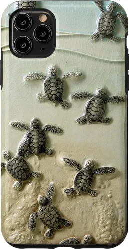 Vista 13 de Funda para iPhone 17, diseño de tortugas marinas color verde bebé