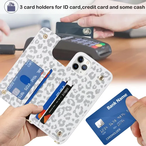 Vista 2 de Havaya Funda cruzada para iPhone 11 Pro Max con correa para mujer, funda para iPhone 11 Pro Max con tarjetero para iPhone 11 Pro Max, funda de piel