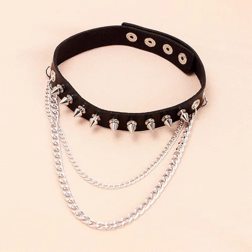 Vista 9 de TIDOO Goth Black Choker Collar Necklace Cute Leather Chokers Sexy Butterfly Moth Pendant Chocker Punk Spiked Choker Lolita Maid Cat Set for Women