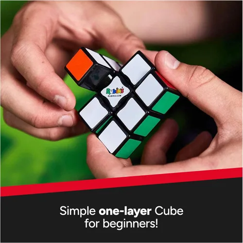 Vista 2 de Rubik’s Cube, Edge, 3x3x1 Rubik’s Cube for Beginners Single Layer Puzzle Retro Educational Brain Teaser Travel Fidget Toy for Adults & Kids Ages 8+