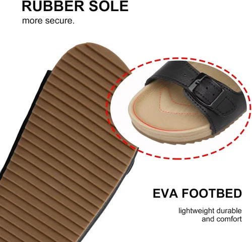 Vista 4 de Sandalias ajustables de doble hebilla para niñas y niños, zapatos de verano ligeros con velcro para niños pequeños y grandes
