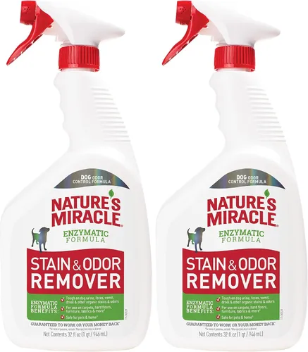 Vista 15 de Removedor de manchas y olores de perros, fórmula enzimática para desastres cotidianos, de Nature's Miracle, 709 ml Tough on Dog Urine, Feces