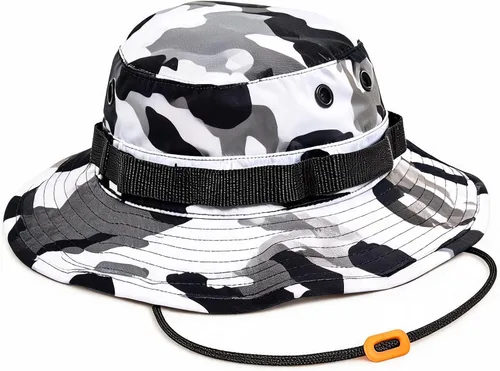 Vista 17 de Sombrero táctico Boonie Militar Sombrero Sombrero Camo Digital o Sólido Ala Ancha Sol Pesca Bush Booney Caza Headwear ACU Digital Camo