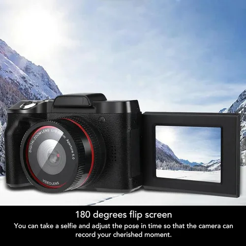 Vista 4 de Cámara digital, cámara de vlogging HD de 16 megapíxeles, cámara compacta con zoom digital de 16X, cámara selfie, grabación en bucle, cámara digital
