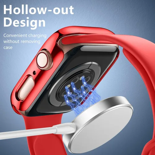 Vista 3 de GEAK Funda compatible con Apple Watch de 1.654 pulgadas, protector de pantalla templado HD de alta sensibilidad para iWatch Series 3/2/1