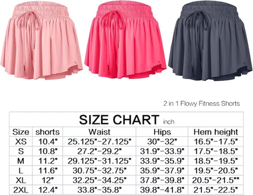 Vista 2 de Leftear Pantalones cortos fluidos para mujer, gimnasio, yoga, entrenamiento, correr, tenis, faldas de elastano, ropa linda, casual, verano, paquete
