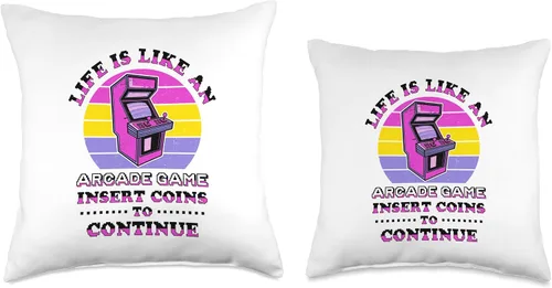 Vista 3 de Retro Gaming Gifts Video Player Retro Gamer Classic 80s Arcade Game - Almohada de 16 x 16 pulgadas, multicolor