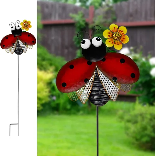 Vista 10 de Estacas de metal para jardín, letrero decorativo para patio, decoración de camino, decoración de interiores y exteriores (abeja)