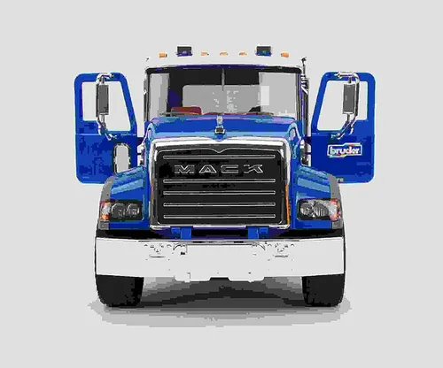 Vista 6 de Camión Mack mezclador de cemento y granito marca Bruder Escala 1:16, ventanas delanteras y traseras, fabricadas en Alemania, mayores de 4 años