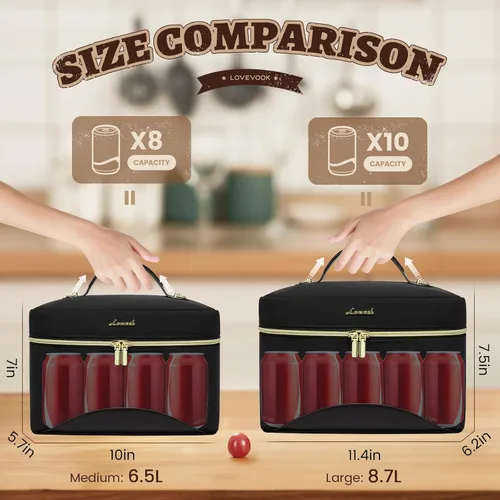 Vista 5 de LOVEVOOK Lonchera para mujeres, bolsa de almuerzo aislada para mujeres adultas, bolsa de refrigeración a prueba de fugas para oficina, picnic