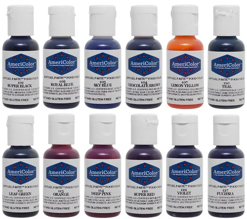 Vista 3 de Colorante alimentario AmeriColor Student - Kit de 12 botellas de 0.75 onzas de pasta en gel blando