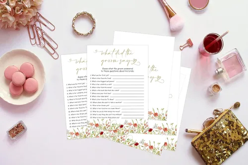Vista 3 de What Did the Groom Say - Juego de despedida de soltera, despedida de soltera y despedida de soltera, juego de 30 tarjetas, tarjetas de juego
