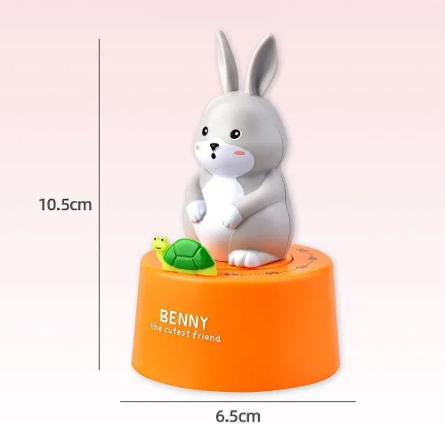 Vista 2 de Conejo de dibujos animados modelo temporizador mecánico 60 minutos de cocina Gadget reloj de cocina contadores de alarma temporizador manual