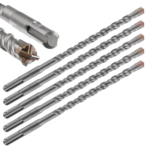Vista 21 de Wensilon Broca para hormigón, 1 unidad, 1 pulgada x 10 "-8 pulgadas, material de carburo de doble rosca de tipo cruzado, adecuado para hormigón