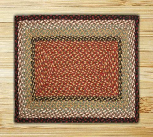 Vista 4 de Earth Rugs Alfombra rectangular, 2' x 6', Borgoña/Mostaza