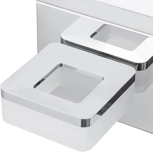 Vista 9 de GOODATE Lámparas de baño regulables de 3 colores sobre el espejo, luces LED cromadas, de acero inoxidable acrílico, 6 luces de tocador de baño