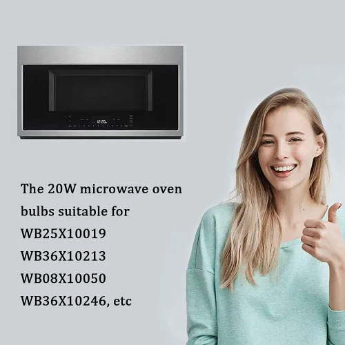 Vista 6 de Bombilla halógena para horno de microondas GE, bombilla de electrodoméstico para GE Samsung Kenmore Elite Maytag sobre la estufa de microondas, luz