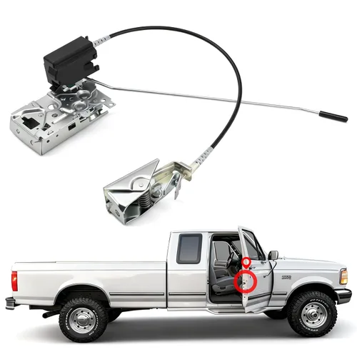 Vista 10 de Cable de pestillo de puerta trasera compatible con furgoneta Ford E350 E250 E150, modelos 1992-2009, lado del conductor, parte superior trasera