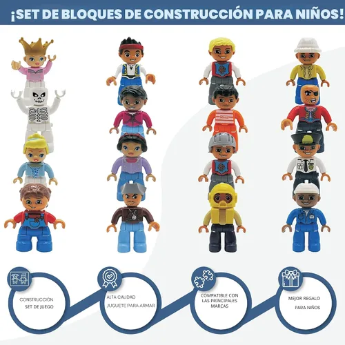 Vista 2 de Kids Toys Figuras de personas para niños, juguetes preescolares, bloques de construcción para niños, compatible con las principales marcas