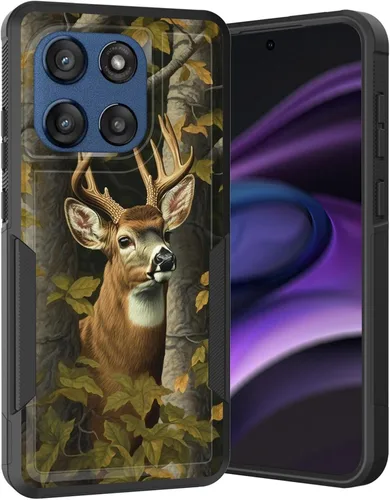 Vista 255 de para Moto G Play 4G 2024, funda de dos capas híbrida resistente y a prueba de golpes, PC duro + silicona suave protectora para Motorola Moto G Play