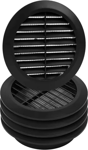 Vista 10 de Paquete de 5 rejillas de ventilación redondas de plástico blanco de 4 pulgadas - Rejilla de ventilación de aire - Cubierta de rejilla - Malla