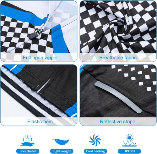 Vista 4 de Camisetas de ciclismo de verano para hombre, de manga corta, de secado rápido, para ciclismo de montaña, para carreras, traje de ciclismo