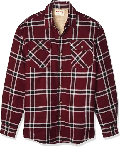 Vista 9 de Wrangler Authentics Men's Long Sleeve Sherpa Lined Shirt Jacket Índigo