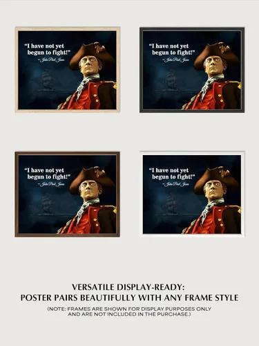 Vista 6 de AMERICAN LUXURY GIFTS Arte de pared vintage militar de la Marina de los Estados Unidos con texto en inglés "I Have Not Yet Begun to Fight John Paul
