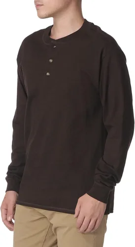 Vista 2 de Hanes Beefy-T Henley - Manga larga