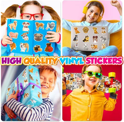 Vista 6 de The Dog Stickers 50 piezas de vinilo impermeable acuarela paquete de calcomanías de viaje para botella de agua, portátil, guitarra, patineta, coche