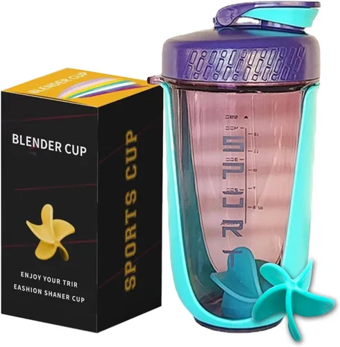Vista 12 de Botella agitadora de proteínas de 20 onzas, botellas deportivas para mezclas de proteínas con batidora, botella mezcladora, taza agitadora portátil