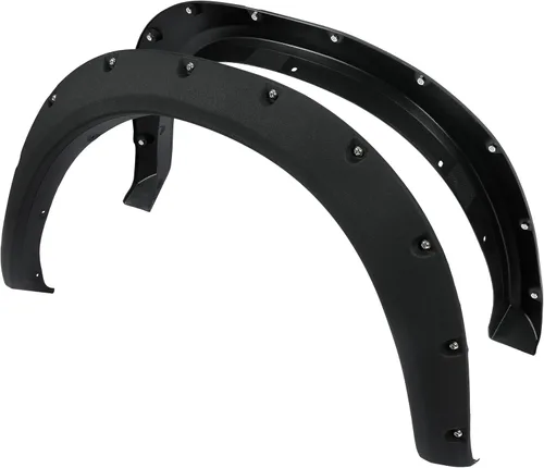Vista 9 de KUAFU Guardabarros compatibles con Dodge Ram 1500 Classic 2009-2023 estilo de remache de bolsillo, protector de rueda con textura negra delantera