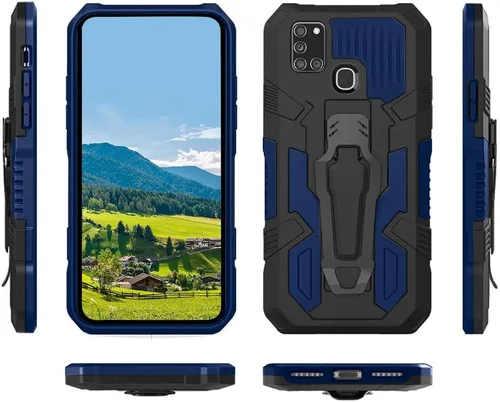 Vista 7 de Funda compatible con Samsung Galaxy A21S, con [2 unidades] con protector de pantalla de vidrio templado, funda protectora probada contra caídas