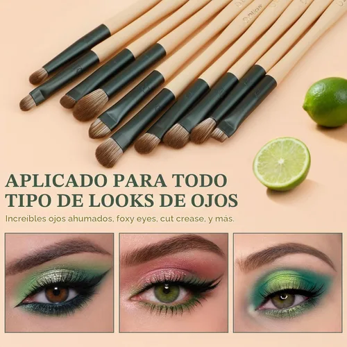 Vista 8 de DUcare Juego de 18 brochas de maquillaje, esponjas de maquillaje, bolsa de Beige