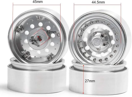 Vista 4 de Llantas de aleación Beadlock de 1.9 "para 1/10 RC4WD D90 SCX10 SCX10 III AXI03007