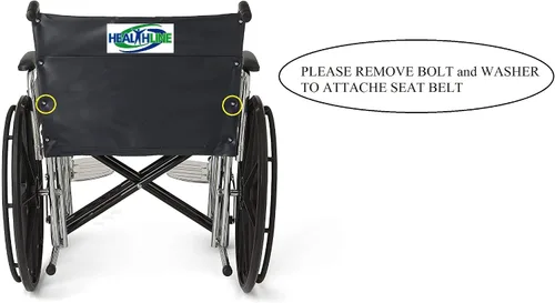Vista 3 de HEALTHLINE Wheelchair Strap Seat Belt, Wheelchair Safety Harness, Auto Style Belt with Metal Buckle up to 48