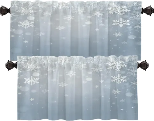 Vista 40 de Shrahala Abstract Colorful Blackout Curtain Tiers, Modern Ative Kitchen Valance Light Blocking Tier Drapes with Rod Pocket, 2 Pack 26 X 24 in