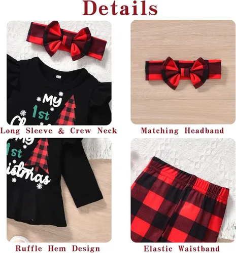Vista 3 de Aalizzwell Traje de Navidad para bebés y niñas