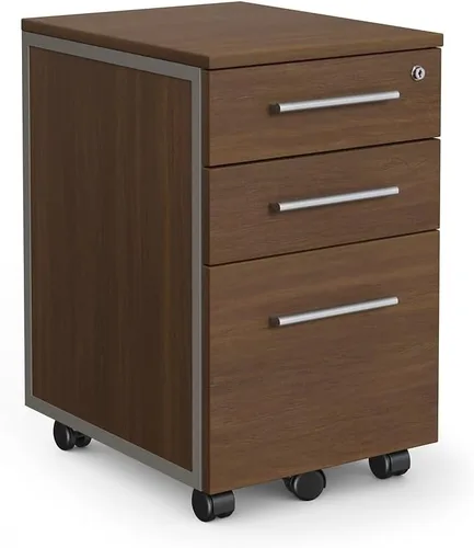 Vista 7 de NBF archivador de 3 cajones móvil laminado pedestal de almacenamiento, gris