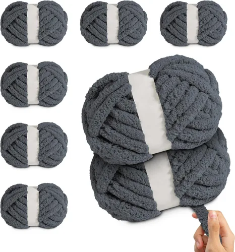 Vista 22 de Hilo voluminoso de terciopelo súper suave, azul ártico, 2.2 libras, 36 yardas Tejer a mano, Tejido de punto, Para manta, Almohadas, Bolso, Manta