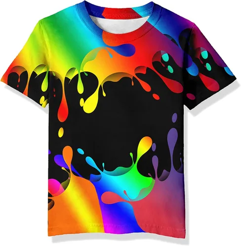 Vista 11 de Neemanndy Camisetas de manga corta con estampado 3D para adolescentes y niñas de 6 a 16 años Diseño 1
