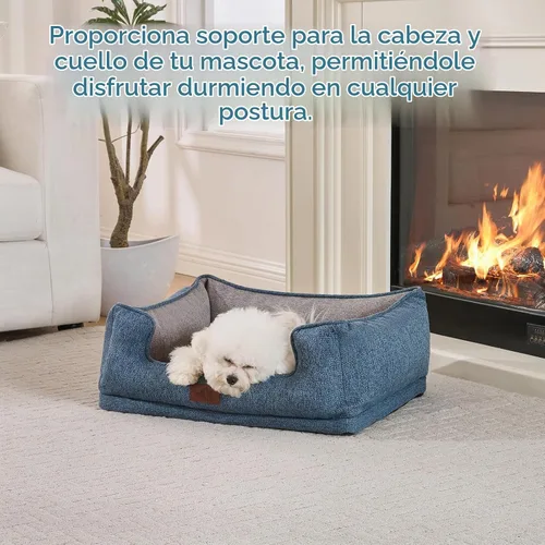 Vista 5 de Hollypet Cama Ortopédica Rectangular para Perros para Perros Pequeños, Camas para Mascotas de Espuma Egg-Crate de Soporte con Cubierta Impermeable