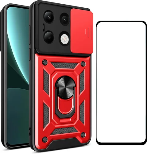 Vista 14 de Funda para Motorola Moto G 5G 2024 con protector de pantalla, funda protectora con protector de cámara, funda protectora con función atril para Moto