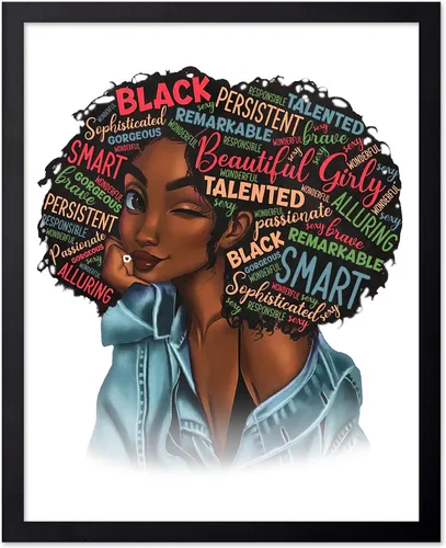 Vista 53 de Poster Master Póster motivacional vintage, impresión inspiradora retro, regalo para chica afro, amiga, reina negra, mujer afroamericana
