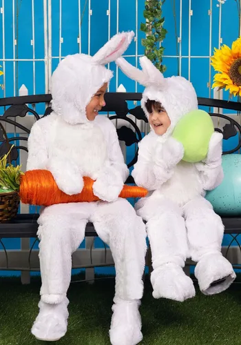 Vista 5 de Enchanting Bunny Adventure Kids Costume Faux Fur Jumpsuit, Ears, Tail & More