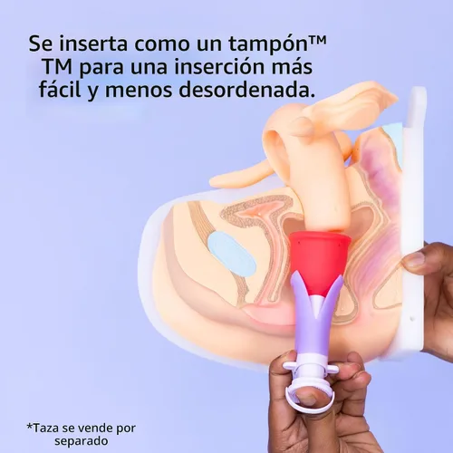Vista 2 de Pixie - Aplicador de copa menstrual – Se inserta como un tampón – Todas las mujeres ahora pueden usar copas de período – Perfecto para uñas largas