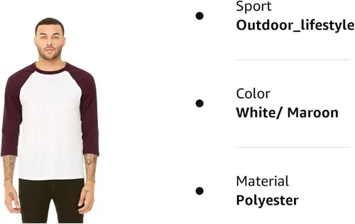 Vista 3 de Camiseta de manga 34 unisex de béisbol de Bella Canvas