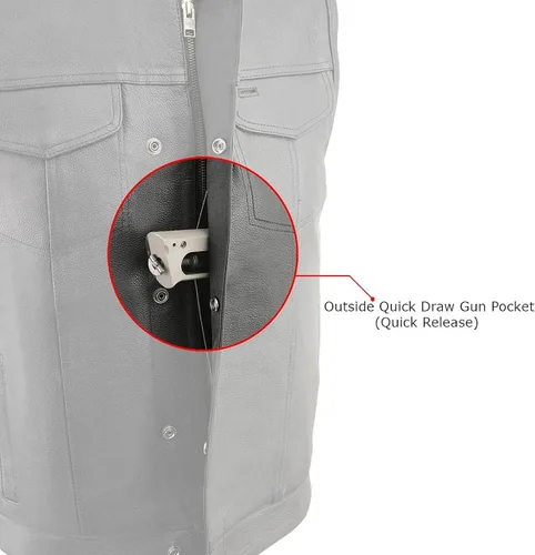 Vista 5 de Milwaukee Chaleco con cuello abierto con botón, con cierre delantero, estilo club, para hombre.