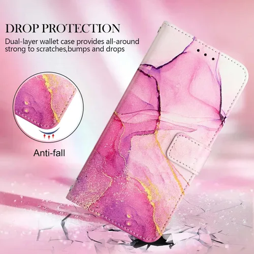 Vista 4 de Redmi Note 11 - Funda 4G Note 11S, funda de cuero tipo cartera con tarjetero y soporte para tarjetas para niñas y mujeres, diseño de mármol, funda